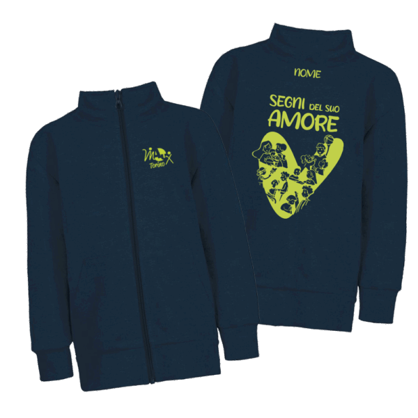 Felpa Scuola dell’Infanzia MAUX con Zip  - Garzata - Unisex
