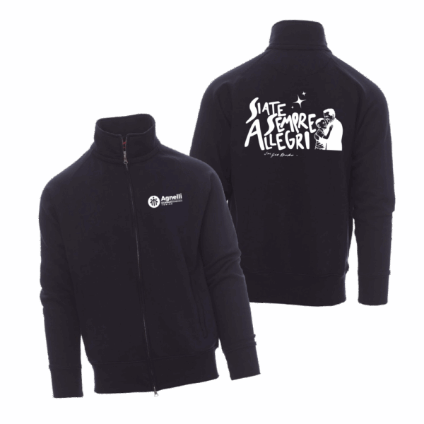 Felpa con zip uomo e donna Navy - Istituto Agnelli